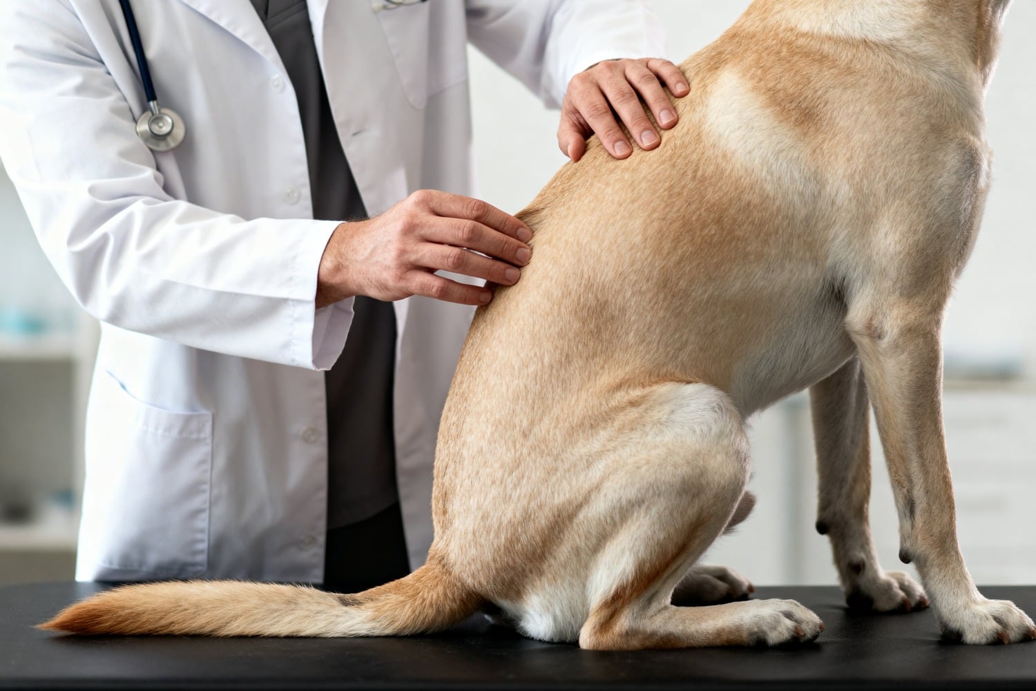 Dog recieving spinal manipulation in Columbia SC